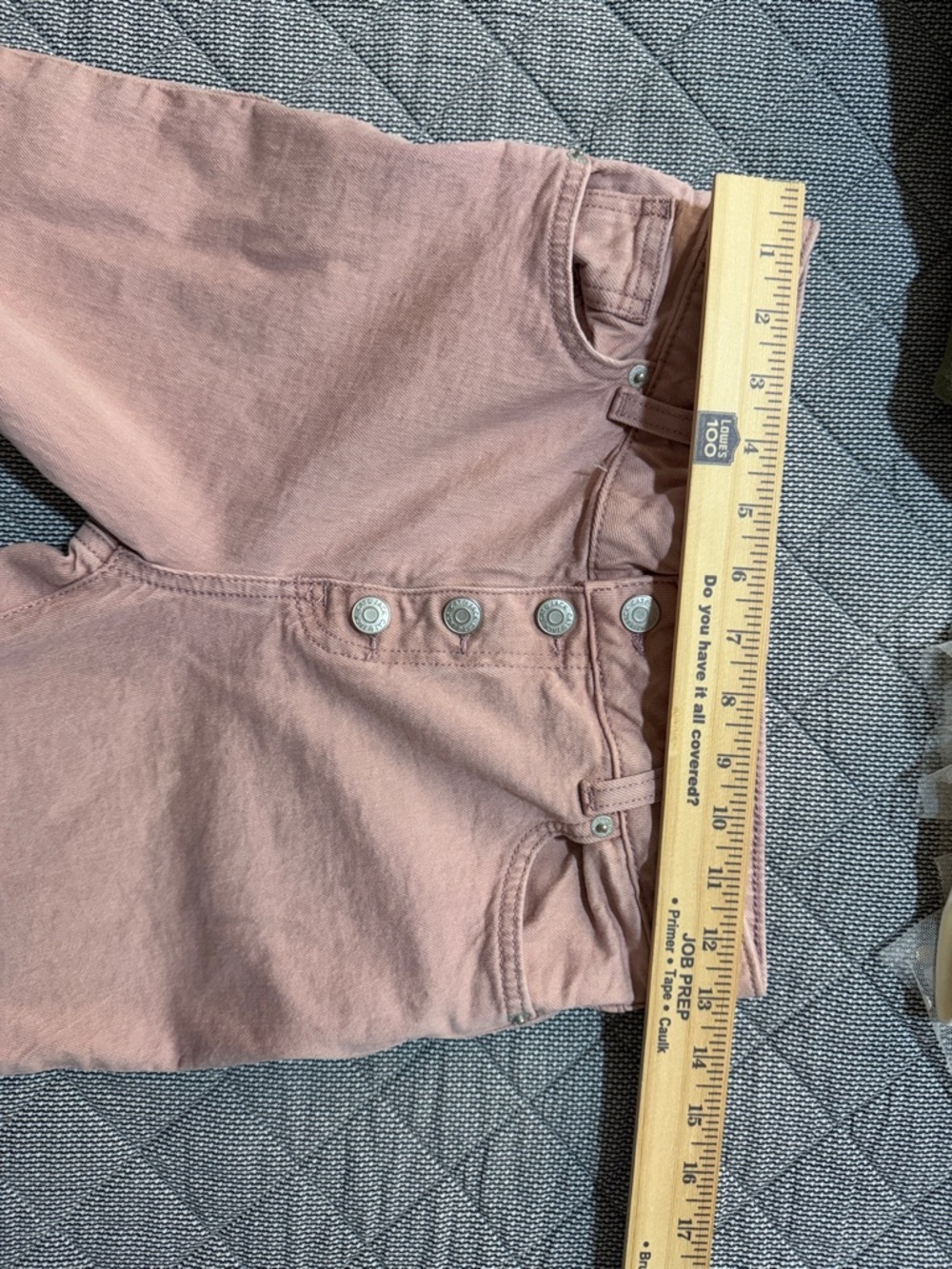 Cat & Jack Dusty Pink Button-Front Flare Jeans - Picture 6 of 9
